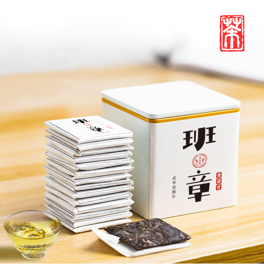 Ban Zhang Stil Gushu Sheng Pu-Erh Tee – Portionierte Premium Tee-Plättchen von alten Teebäumen (196g) | Jahrgang 2018